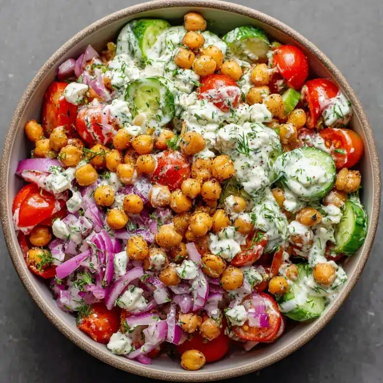 Crispy Cucumber Chickpea Ranch Salad Recipe