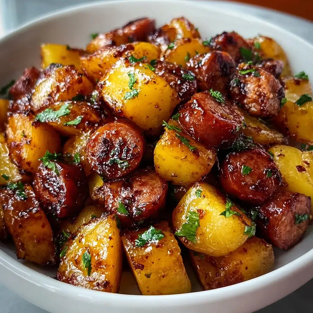 Make Sweet and Savory Glazed Sausage and Potatoes Tonight! Recipe - Recipe Image