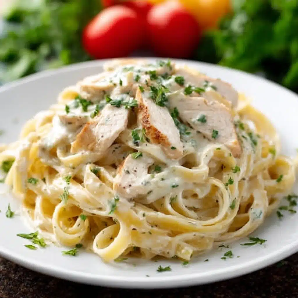 Creamy Chicken on Linguine Recipe - Recipe Image