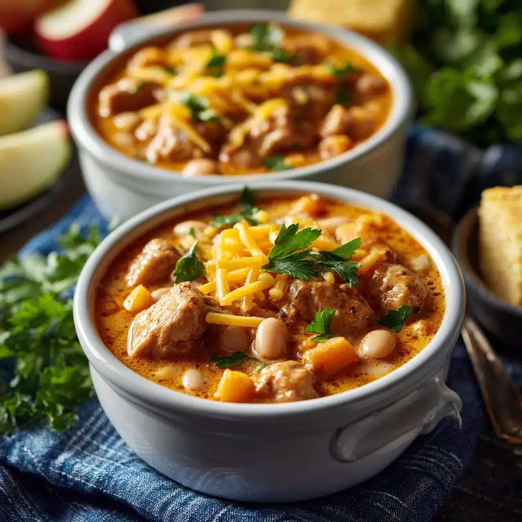 White Cheddar & Apple Chicken Chili Recipe - Recipe Image
