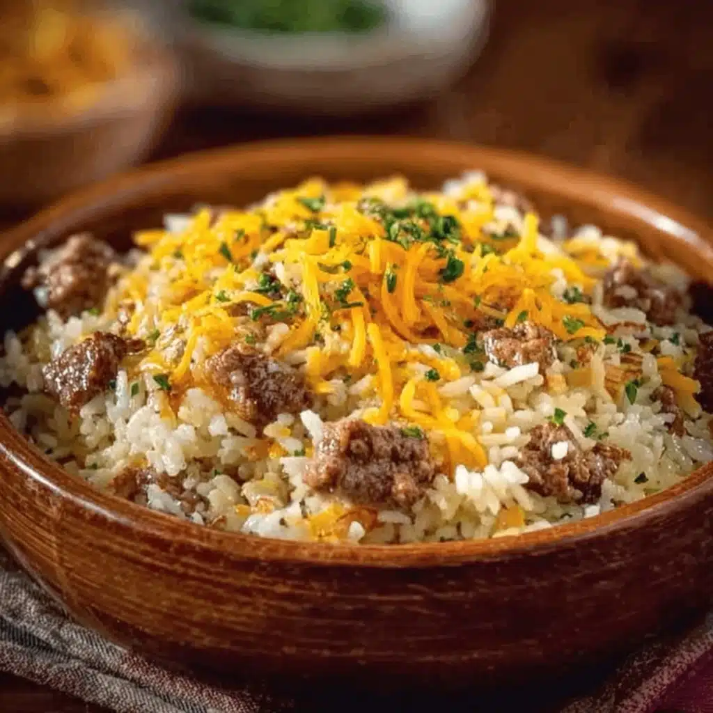 Cheesy Hamburger Rice Casserole Recipe - Recipe Image