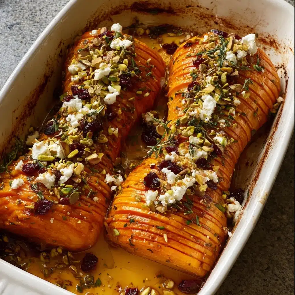 hasselback butternut squash with feta Recipe