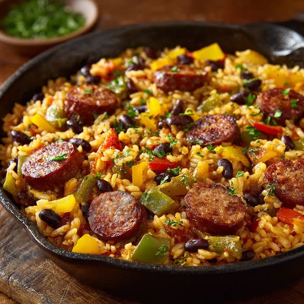 Hearty Black Beans and Rice with Sausage Recipe - Recipe Image