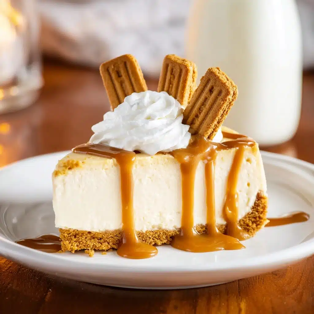 No-Bake Biscoff Cookie Butter Cheesecake Recipe - Recipe Image