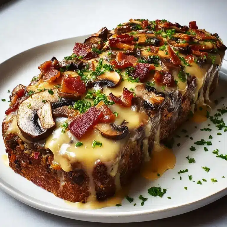 Swiss Bacon Mushroom Meatloaf Recipe