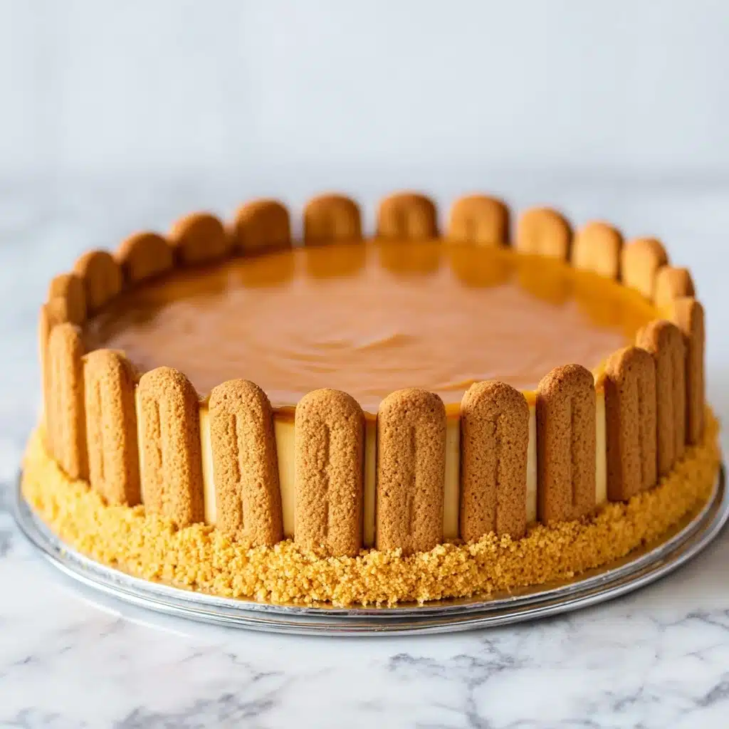 No-Bake Biscoff Cookie Butter Cheesecake Recipe - Recipe Image