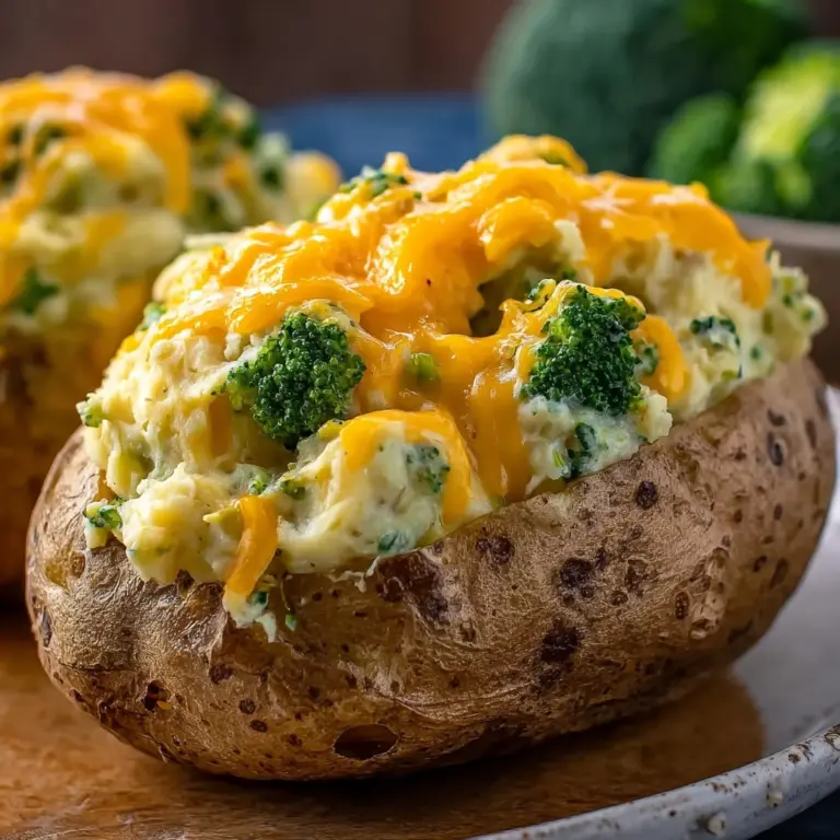 Broccoli and Cheese Stuffed Baked Potatoes Recipe