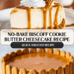 No-Bake Biscoff Cookie Butter Cheesecake Recipe