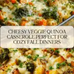 Pour the quinoa and vegetable mixture into a greased 9×13 inch casserole dish (or similar sized oven-safe dish) Recipe