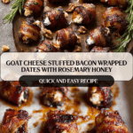 Goat Cheese Stuffed Bacon Wrapped Dates with Rosemary Honey Recipe