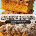 Amish Pumpkin Streusel Coffee Cake Recipe