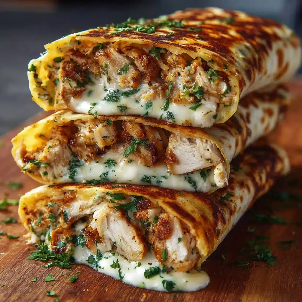 Ooey-Gooey Cheesy Garlic Chicken Wraps You’ll Devour Recipe - Recipe Image