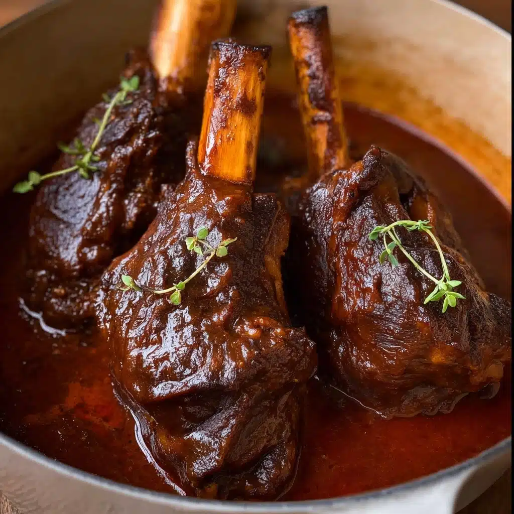 Lamb Shanks with Red Wine Sauce Recipe - Recipe Image