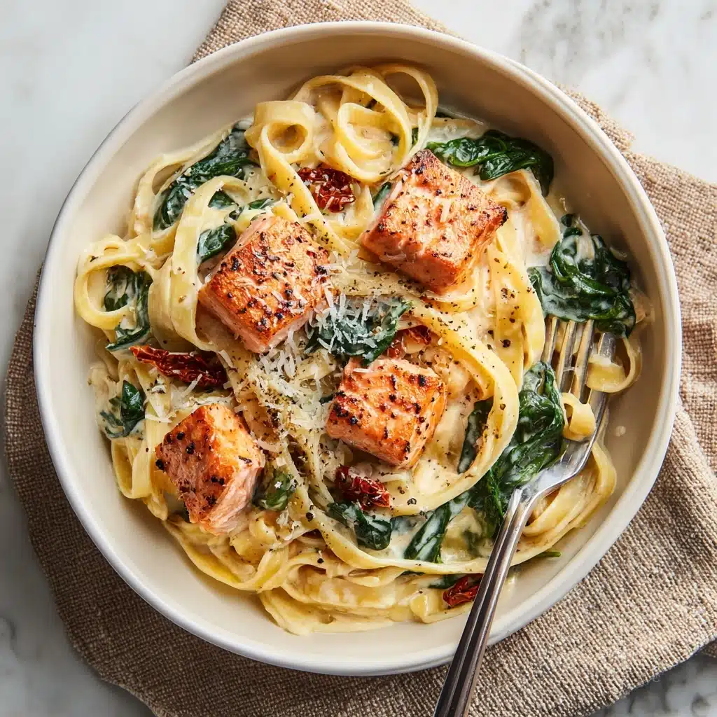 Creamy Tuscan Salmon Pasta Recipe - Recipe Image