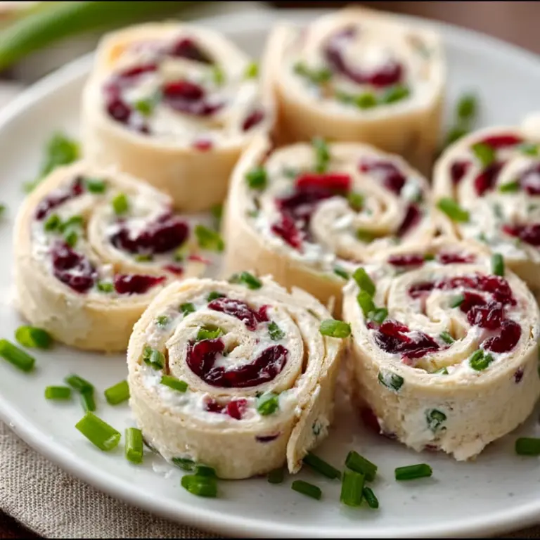 Savory Christmas Cranberry Roll Ups Recipe
