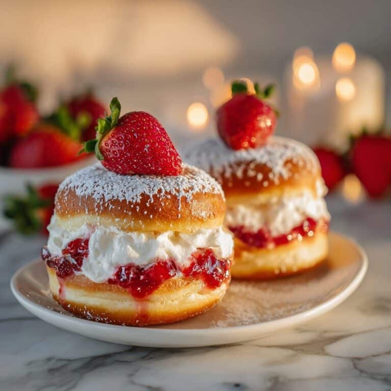 Strawberry Cheesecake Stuffed Donuts Recipe