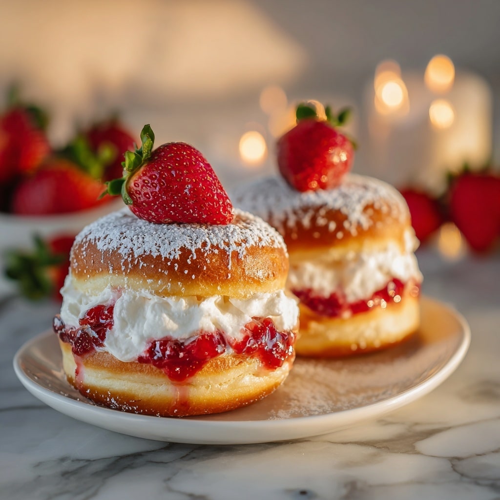 Strawberry Cheesecake Stuffed Donuts Recipe
