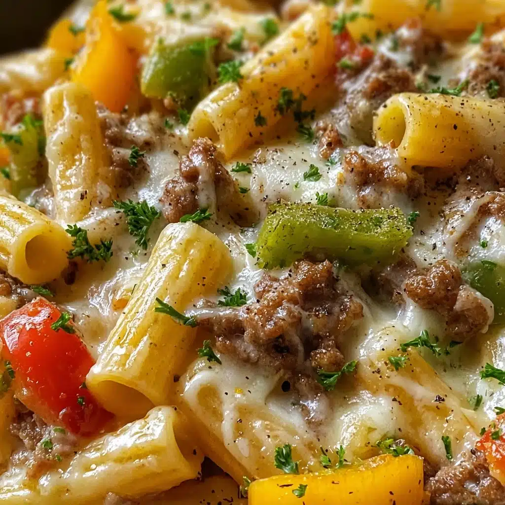 Philly Cheesesteak Pasta Recipe - Recipe Image