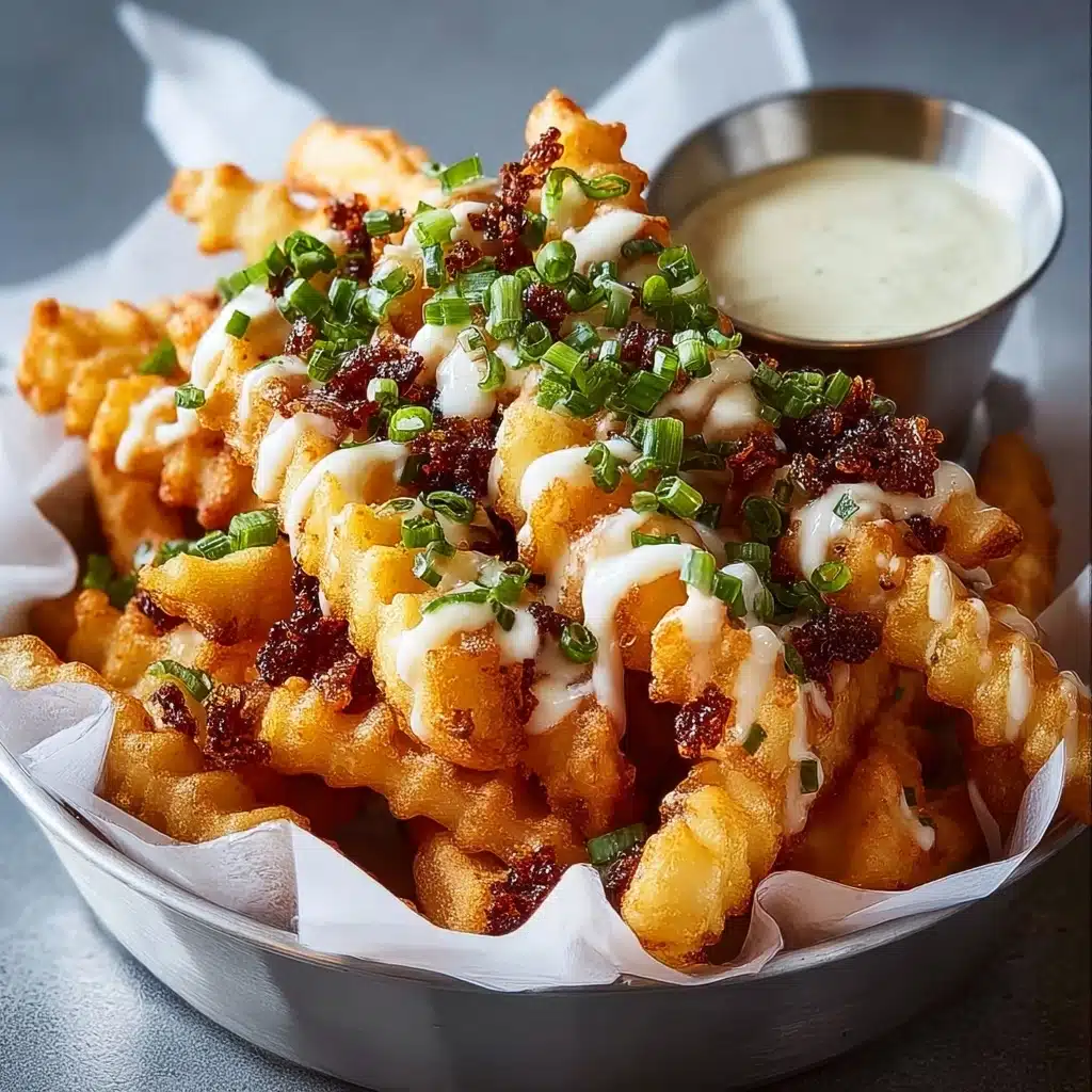 Arrange the cooked fries in a large serving dish or individual bowls Recipe