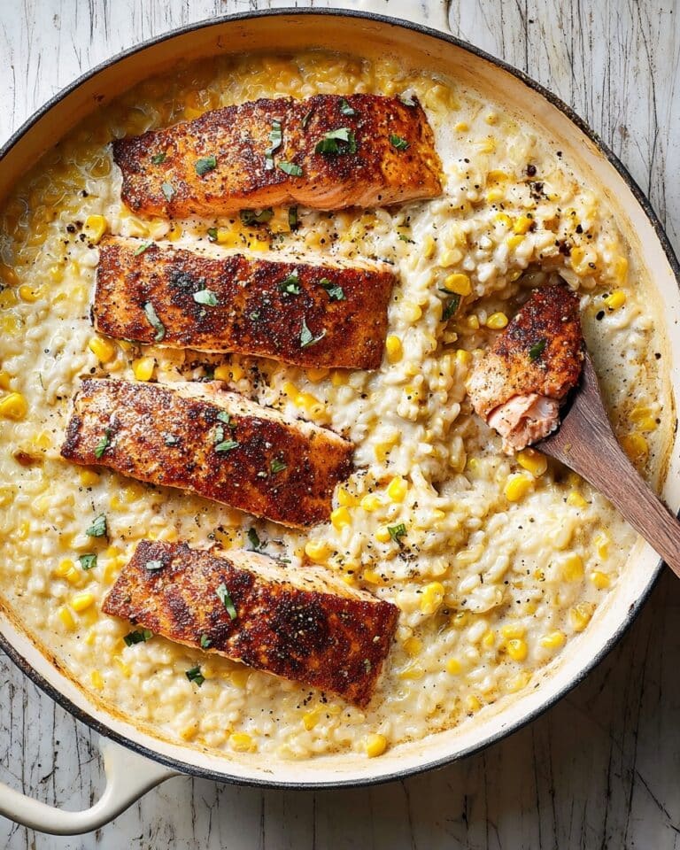 Creamed Corn Orzo with Salmon Recipe