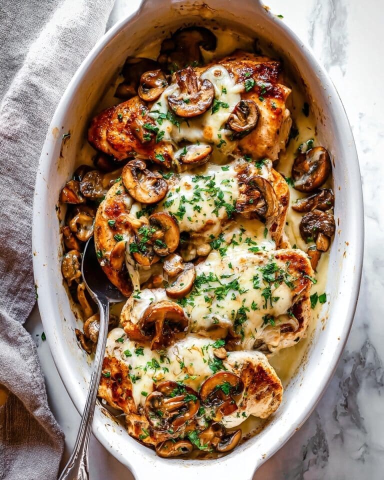 Baked Chicken with Mushrooms and Mozzarella Recipe