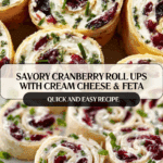 Savory Christmas Cranberry Roll Ups Recipe