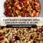 Baked Cranberry, Apple and Cinnamon Oatmeal Recipe