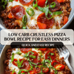 Low Carb Crustless Pizza Bowl Recipe