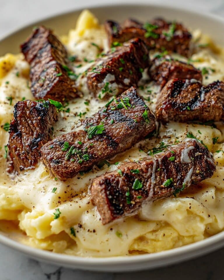 Creamy Garlic Parmesan Steak Pasta Recipe