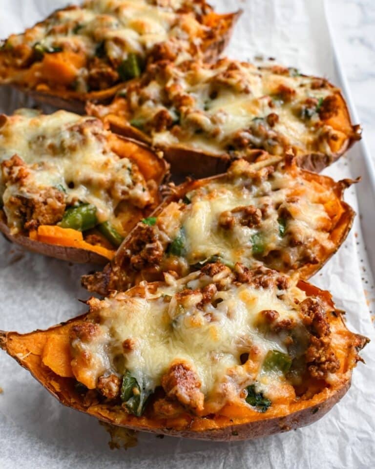 High Protein Ground Turkey Stuffed Sweet Potatoes Recipe