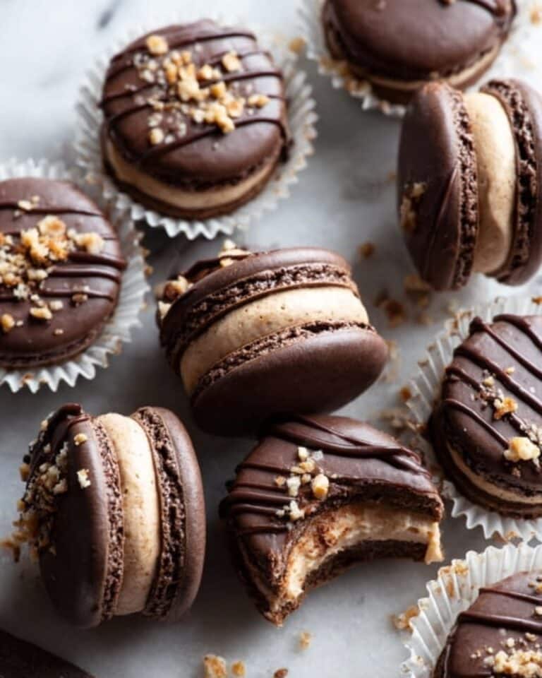 Chocolate Peanut Butter Macarons Recipe