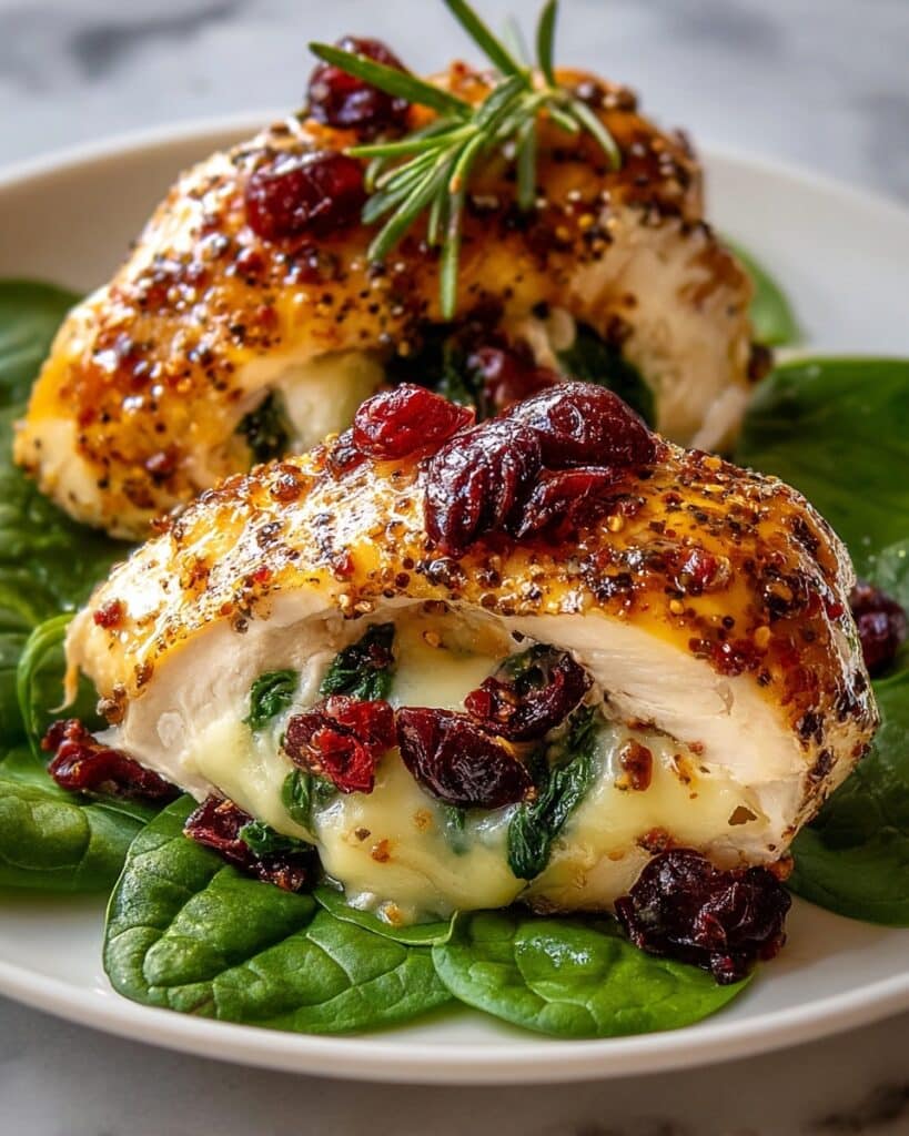 Cranberry & Spinach Stuffed Chicken with Brie Recipe