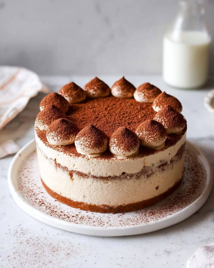 Moist Vegan Tiramisu Cake with Dairy-Free Mascarpone Filling Recipe