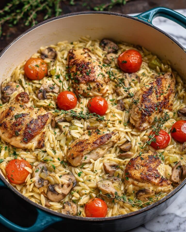 One-Pot Creamy Chicken Orzo Recipe