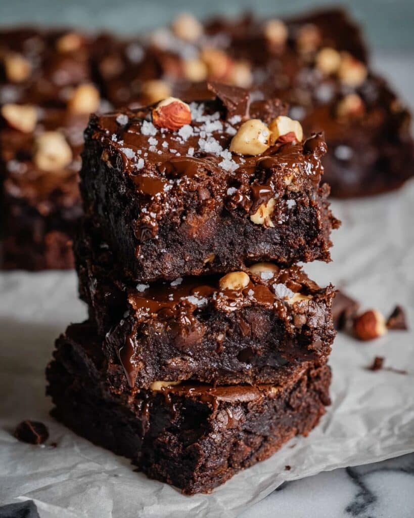 Vegan Tahini Brownies with Chocolate Ganache Recipe