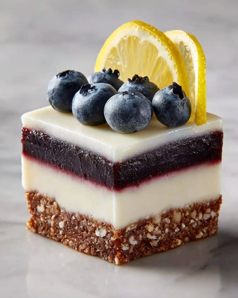 Lemon Blueberry Shortbread Mousse Cake Recipe