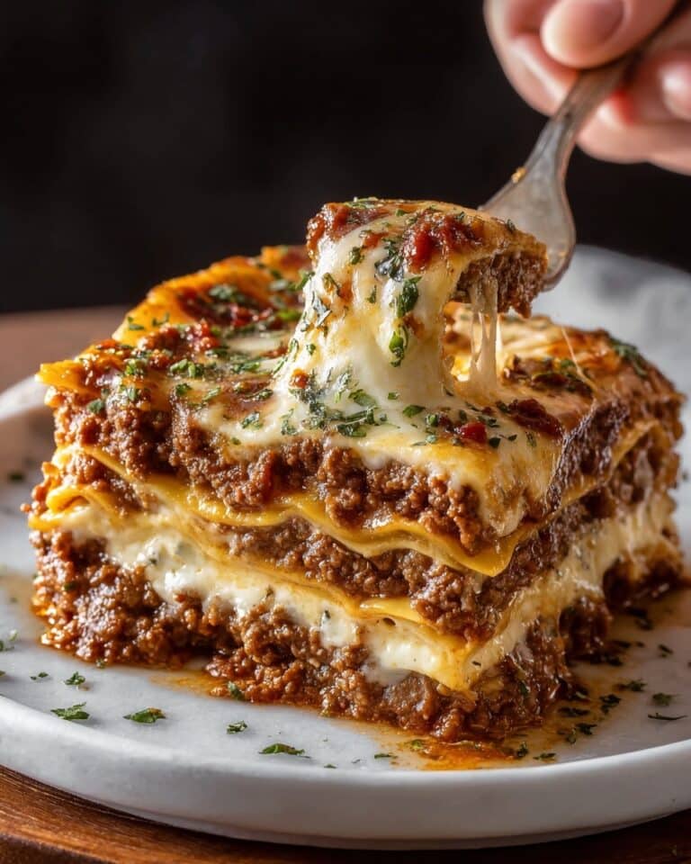 Parmesan Garlic Bacon Cheeseburger Lasagna Recipe