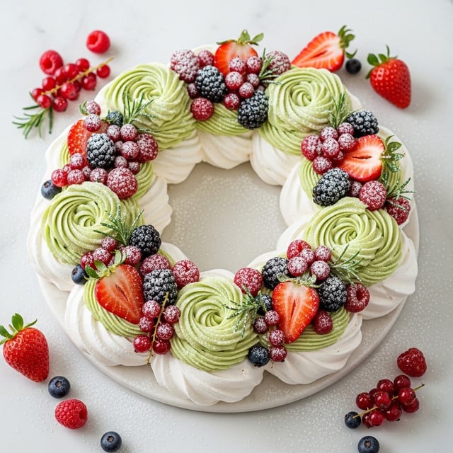 Meringue Christmas Wreath Recipe