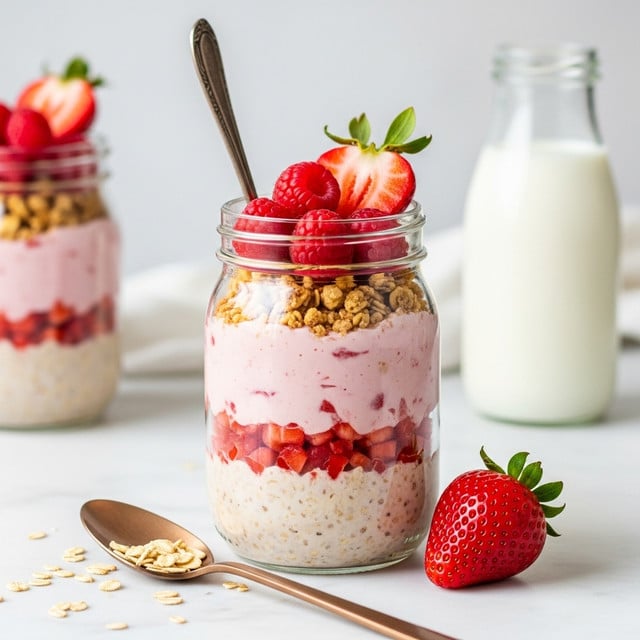 Strawberry Cheesecake Overnight Oats Recipe