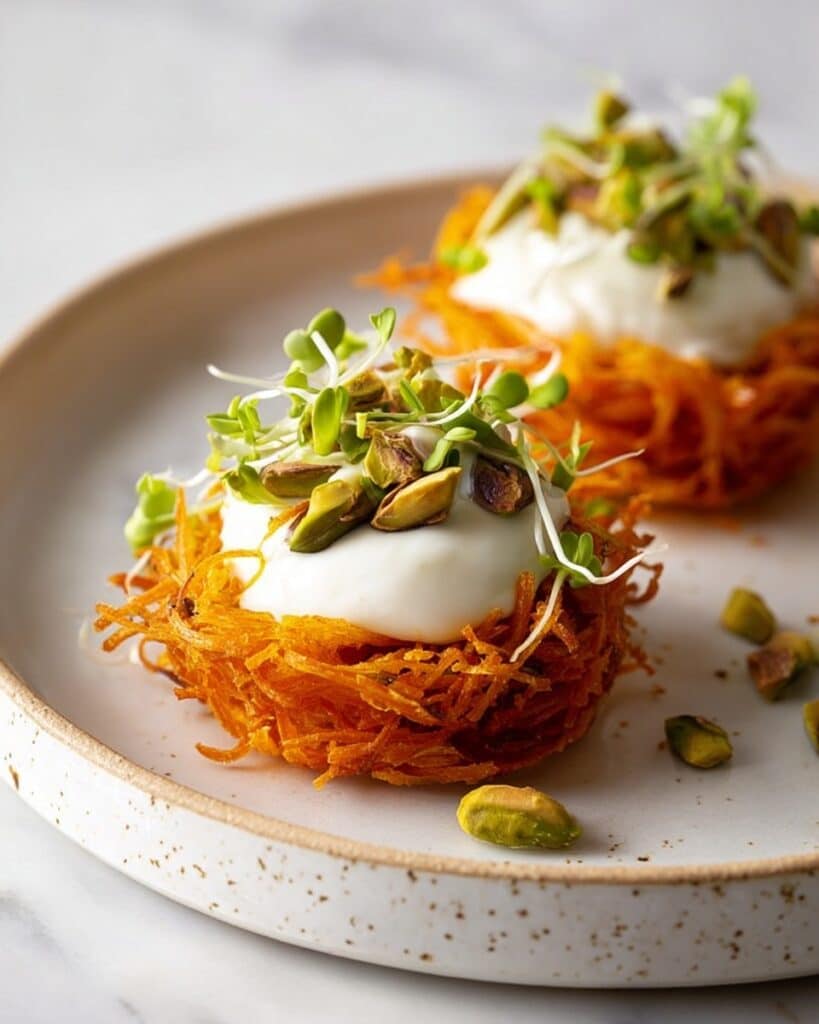Burrata in Crispy Sweet Potato Nests Recipe