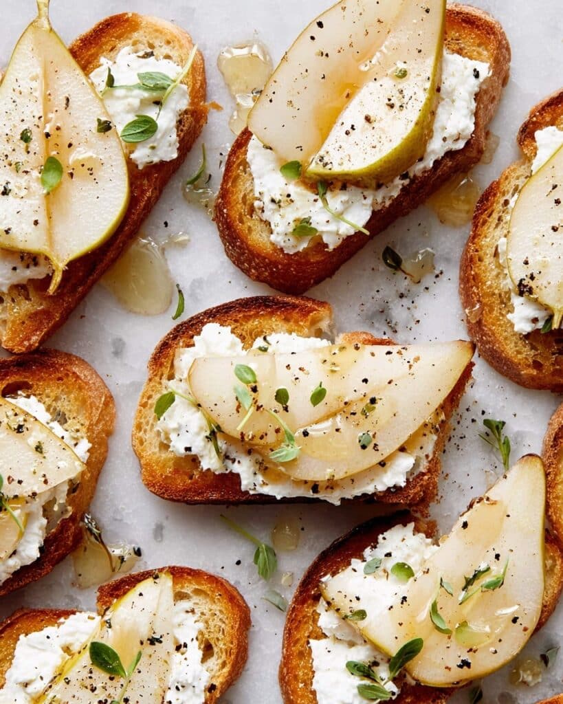 Pear and Burrata Crostini Recipe