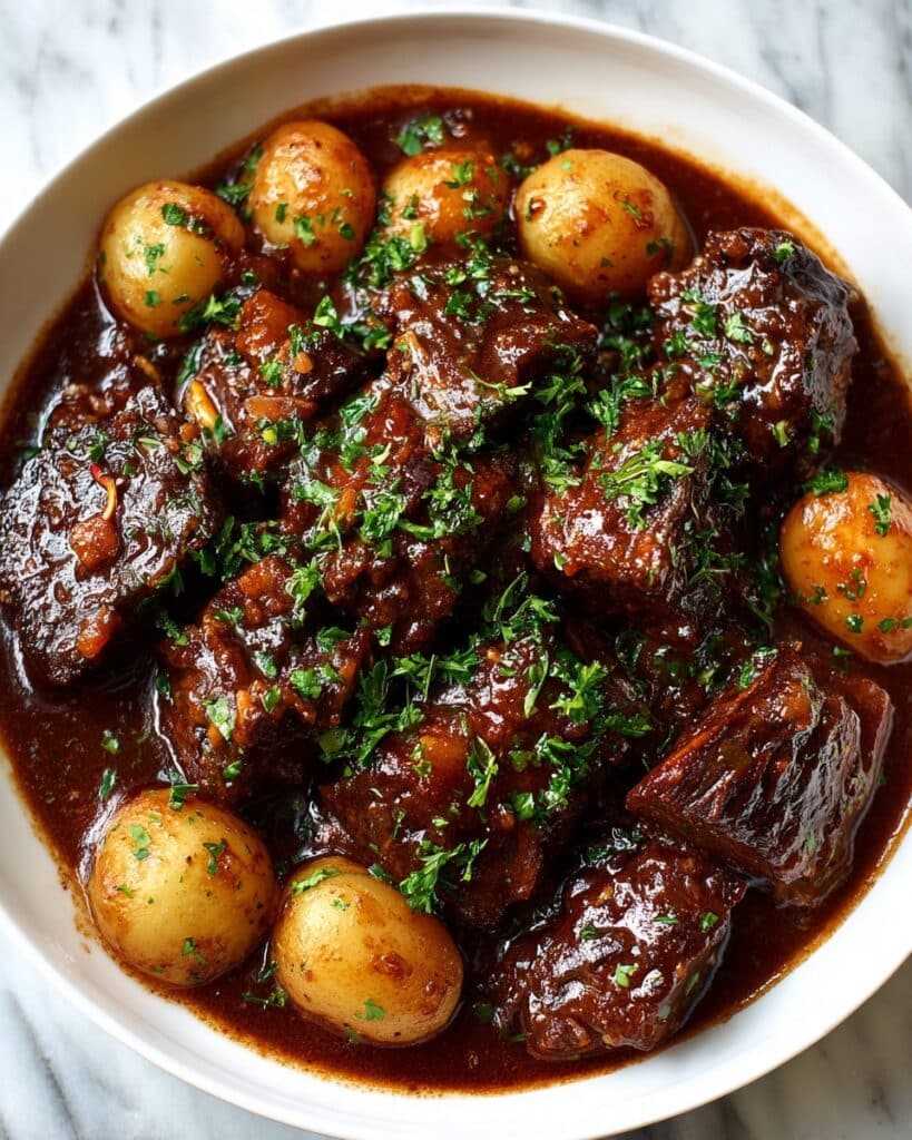 Slow Cooker Garlic Butter Beef with Potatoes Recipe