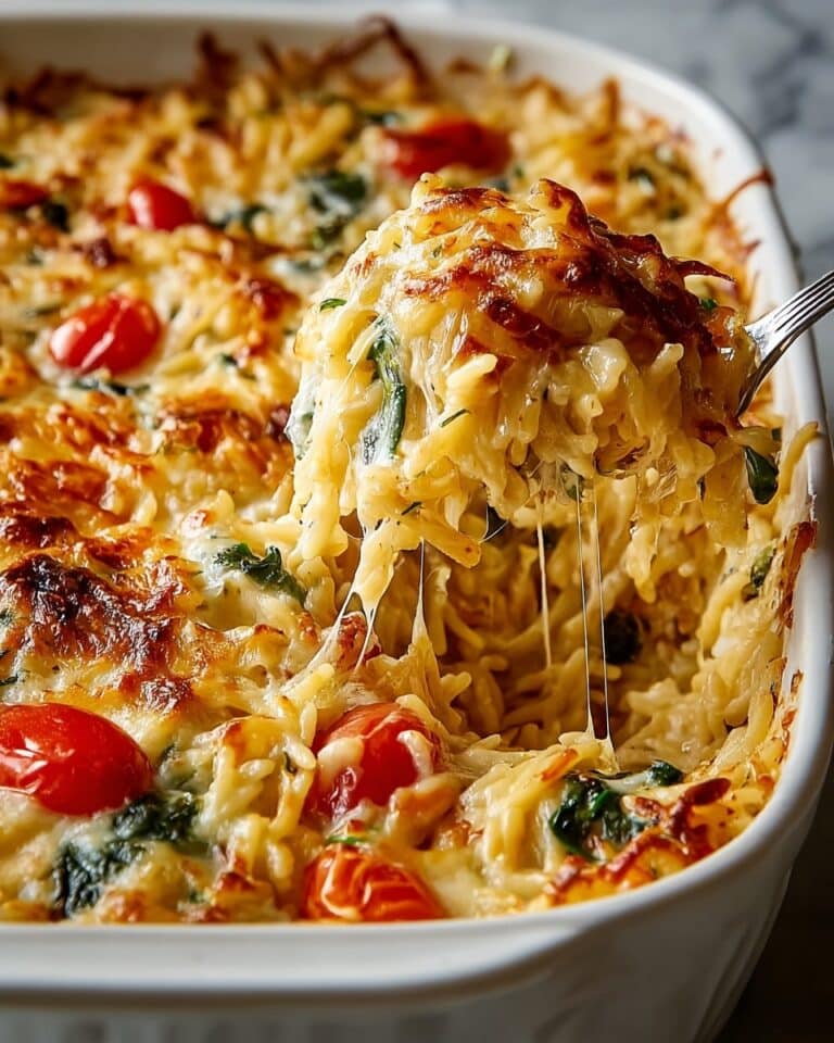 Cheesy Baked Orzo with Vegetables Recipe