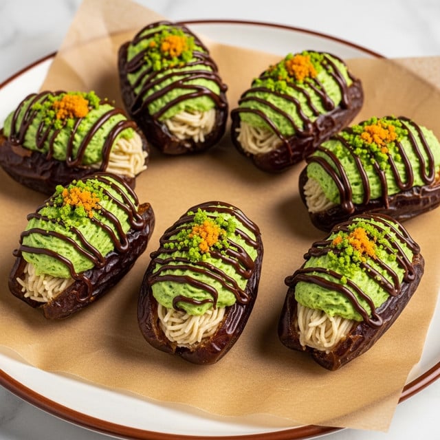 Dubai Chocolate Stuffed Dates with Pistachio Filling Recipe
