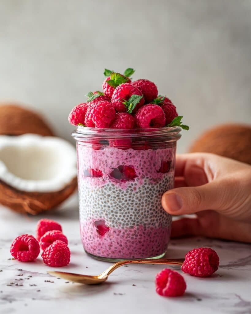 Raspberry Coconut Chia Pudding Recipe