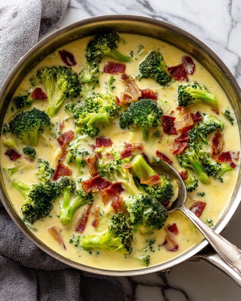 Creamy Garlic Parmesan Broccoli with Bacon Recipe