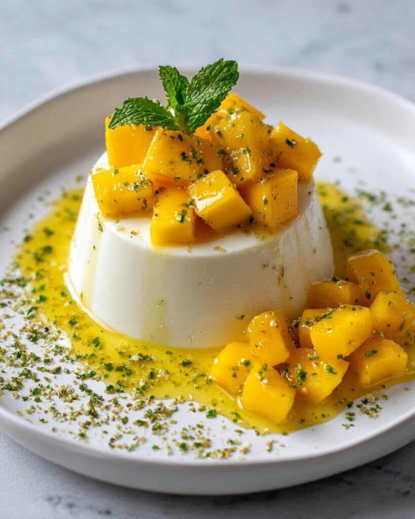 Mango Coconut Panna Cotta with Fresh Mango Sauce Recipe