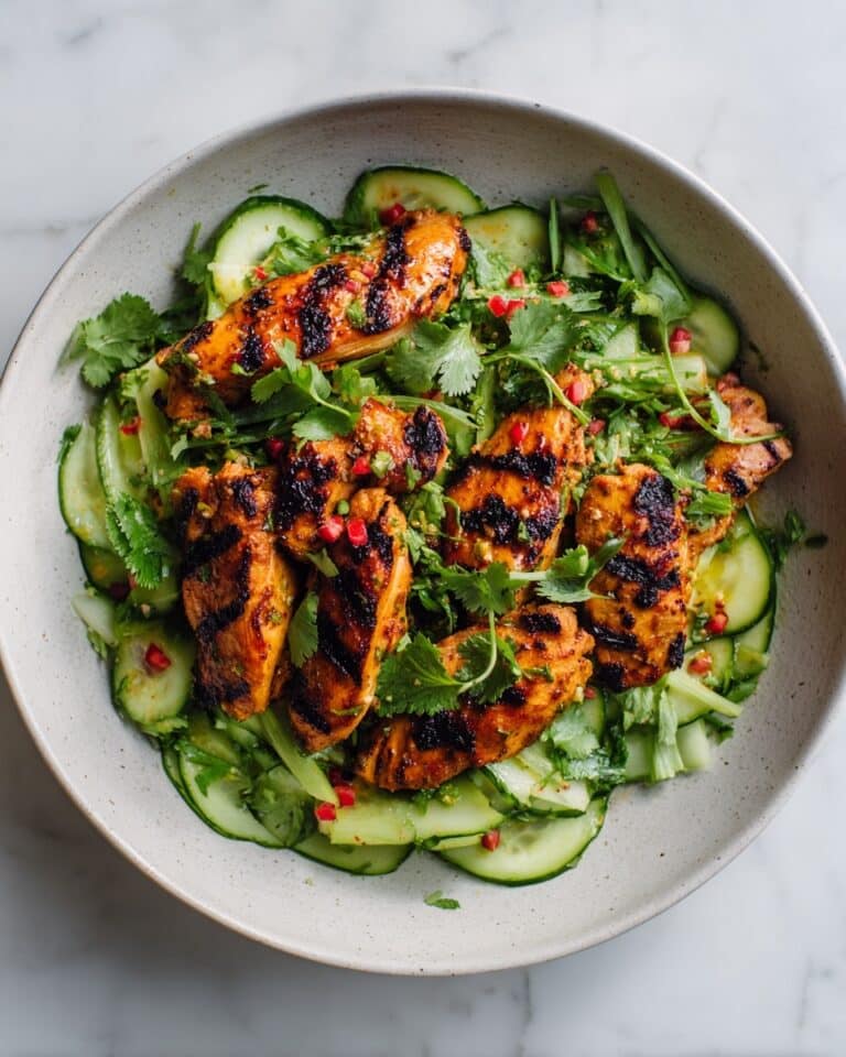 Grilled Curry Chicken with Smashed Cucumber Salad Recipe