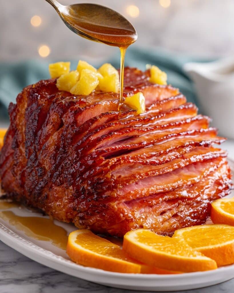Slow Cooker Pineapple Ham with Brown Sugar Glaze Recipe