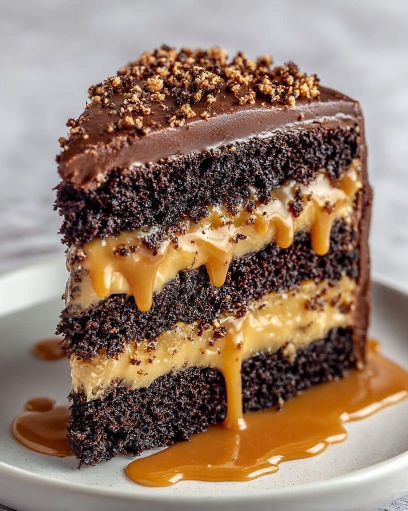 Chocolate Caramel Toffee Crunch Cake with Moist Layers Recipe
